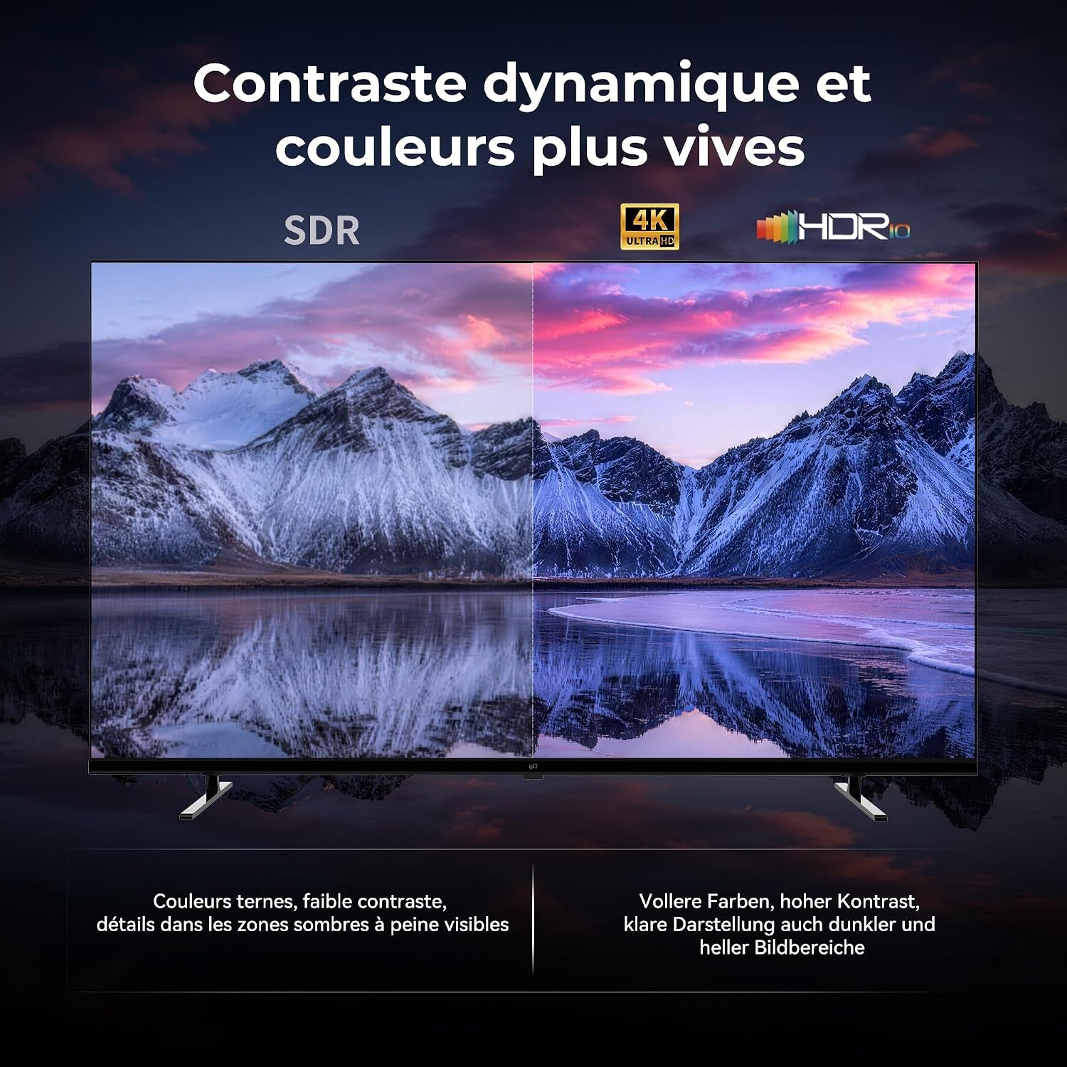 TV 55 Pouces 4K UHD Smart TV, Google TV Avec Cast Intégré, Dolby Vision Et Atmos, HDR 10, MEMC Pour Des Images plus Fluides