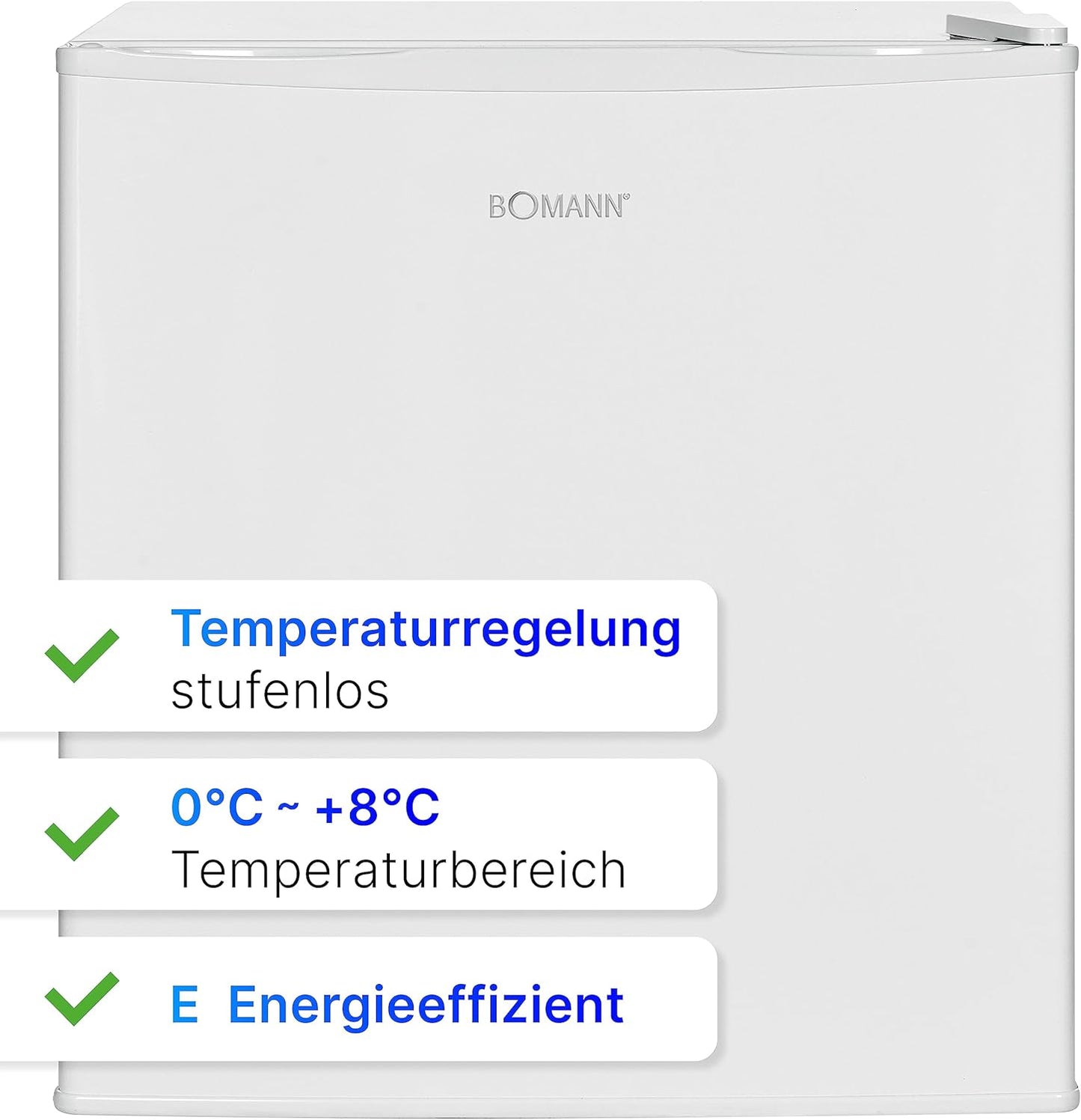 Bomann, Réfrigérateur 42L Blanc, Butée De Porte À Droite, Réversible, KB7346, Blanc