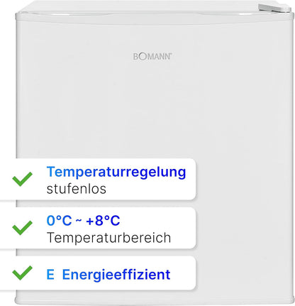 Bomann, Réfrigérateur 42L Blanc, Butée De Porte À Droite, Réversible, KB7346, Blanc