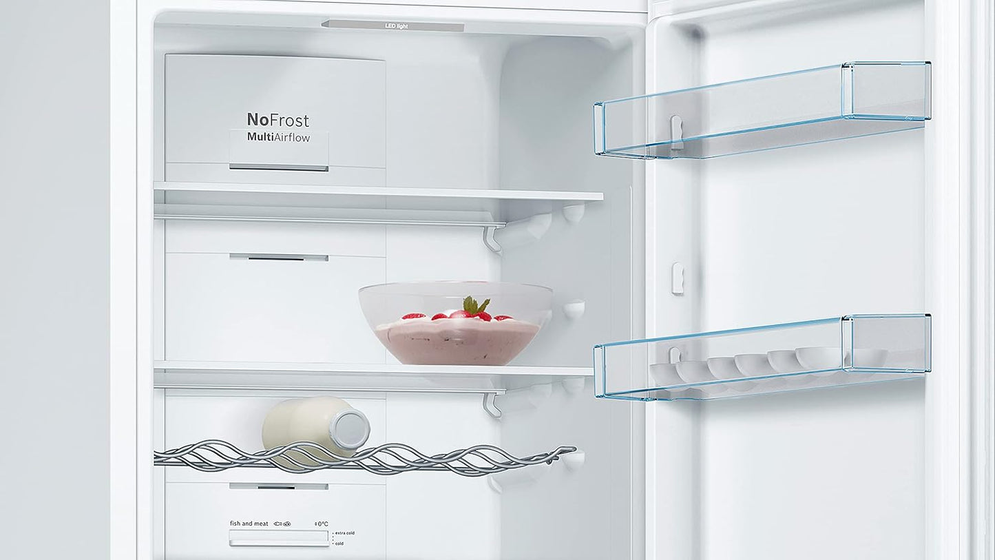KGN36VWED Série 4 Réfrigérateur Combiné Pose-Libre - 326 L - 186 X 60 (H X L) - Blanc