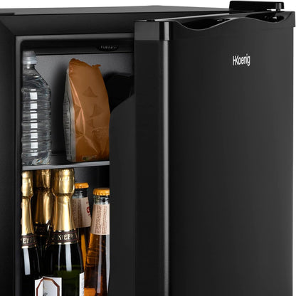 Mini Bar Compact 23L MFX230, Mini Frigo De Chambre Ultra Compact, Aliments, Boissons, Température Réglable 5°-15°C, 23 Db, Porte Réversible, Couleur Noir