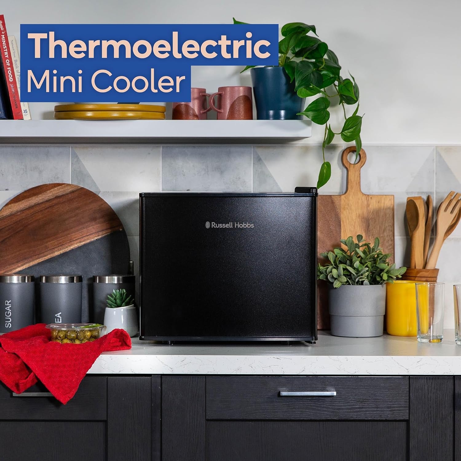 RH17CLR1001B Mini Refroidisseur De Boissons Thermoélectrique Silencieux 17 Litres Avec Thermostat Réglable, Portable, Noir, Compact Pour Chambre, Maison, Caravane, Voiture