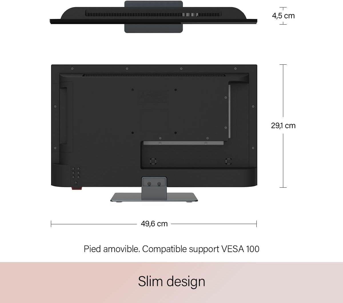 Smart TV 22" (55 Cm) Borderless - Android Connecté Internet Wifi Avec Bluetooth - 12V/24V/220V - Camping Car Camion Fourgon Poids Lourd Caravane Bateau Cuisine - Garantie 2 Ans