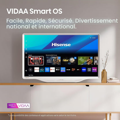 Hisense 32S5Q Smart TV QLED 32" (80 Cm) 2025 Full HD | Dolby Atmos | Pied Central | Finition Blanc Morandi | VIDAA U9