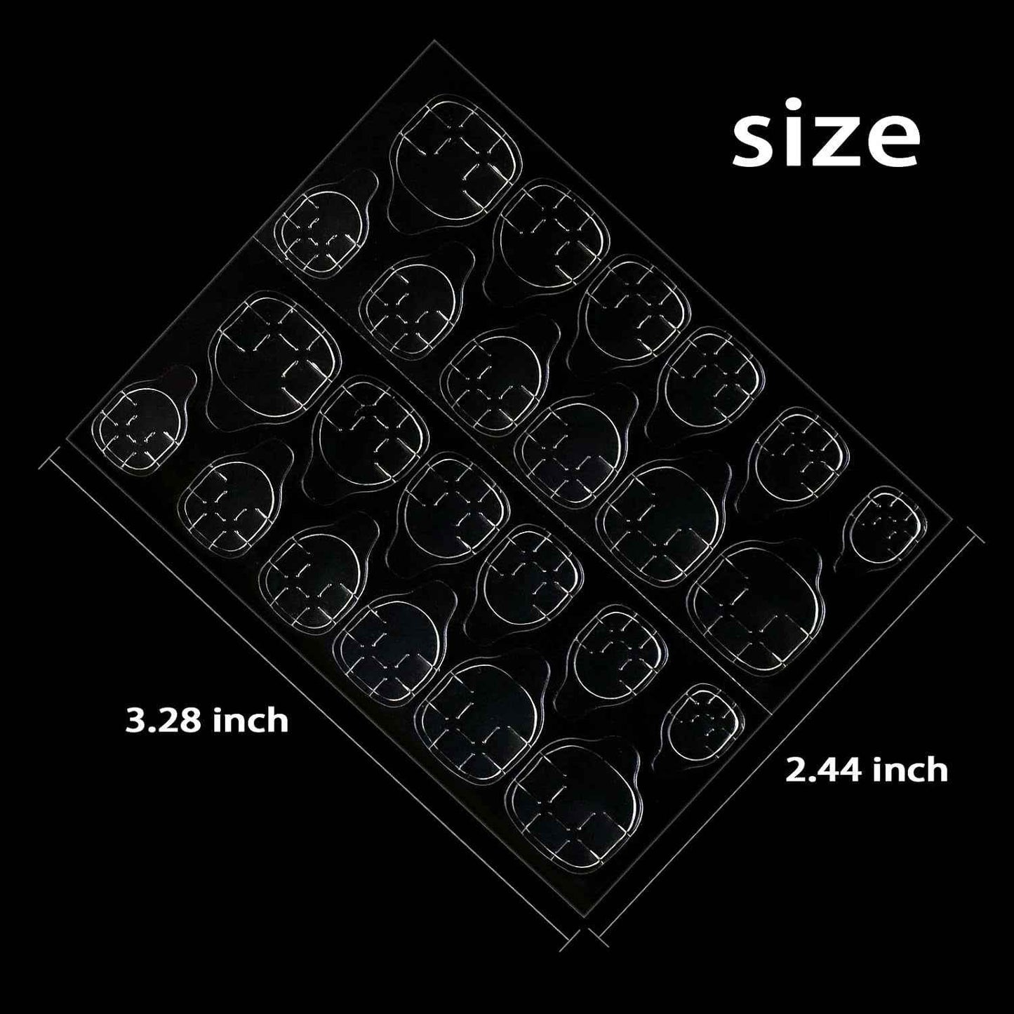 12 Feuilles 288 Pcs Ongles En Gelée Imperméables Et Respirants | Double Face, Super Collants Pour Faux Ongles, Transparents Et Flexibles Pour La Manucure