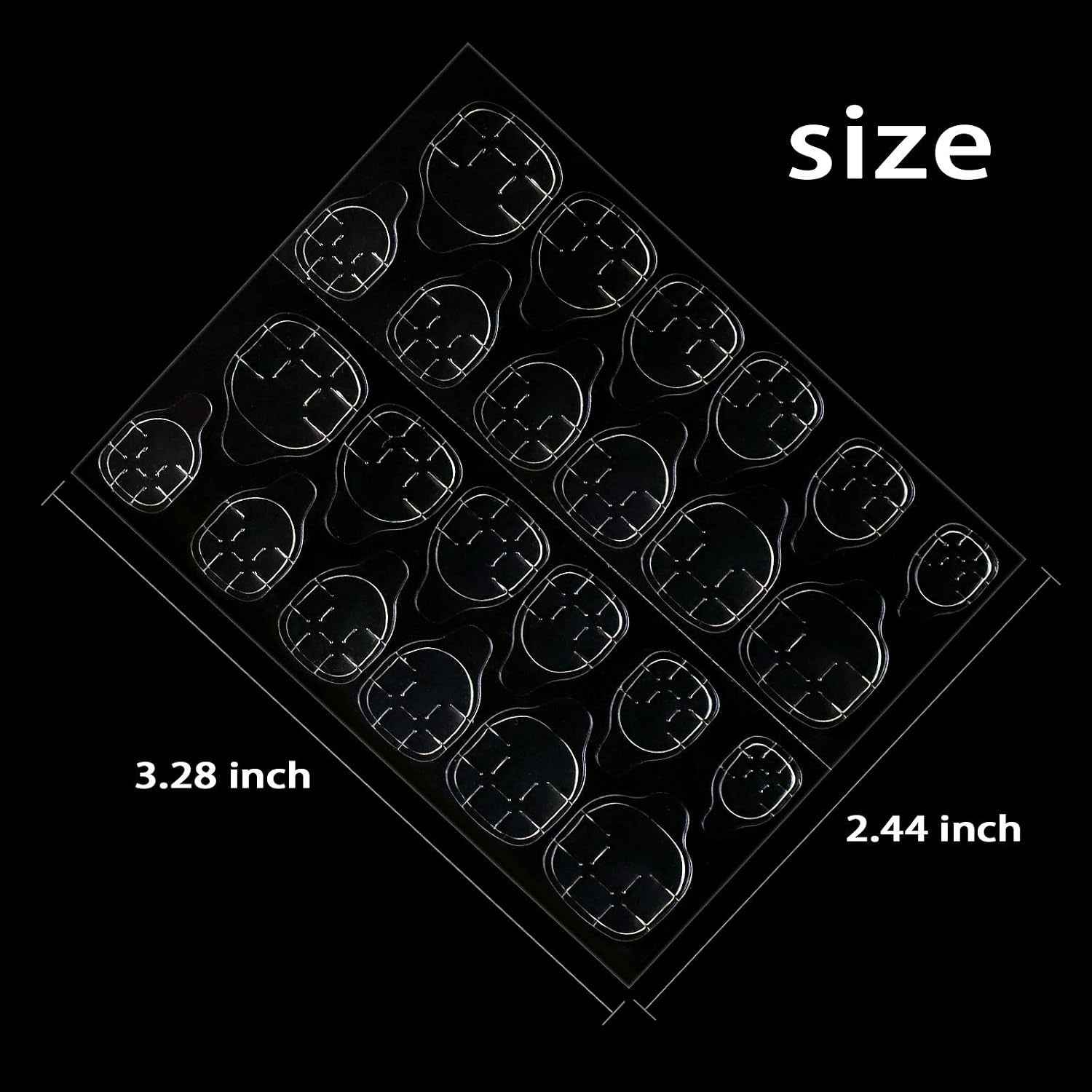 12 Feuilles 288 Pcs Ongles En Gelée Imperméables Et Respirants | Double Face, Super Collants Pour Faux Ongles, Transparents Et Flexibles Pour La Manucure