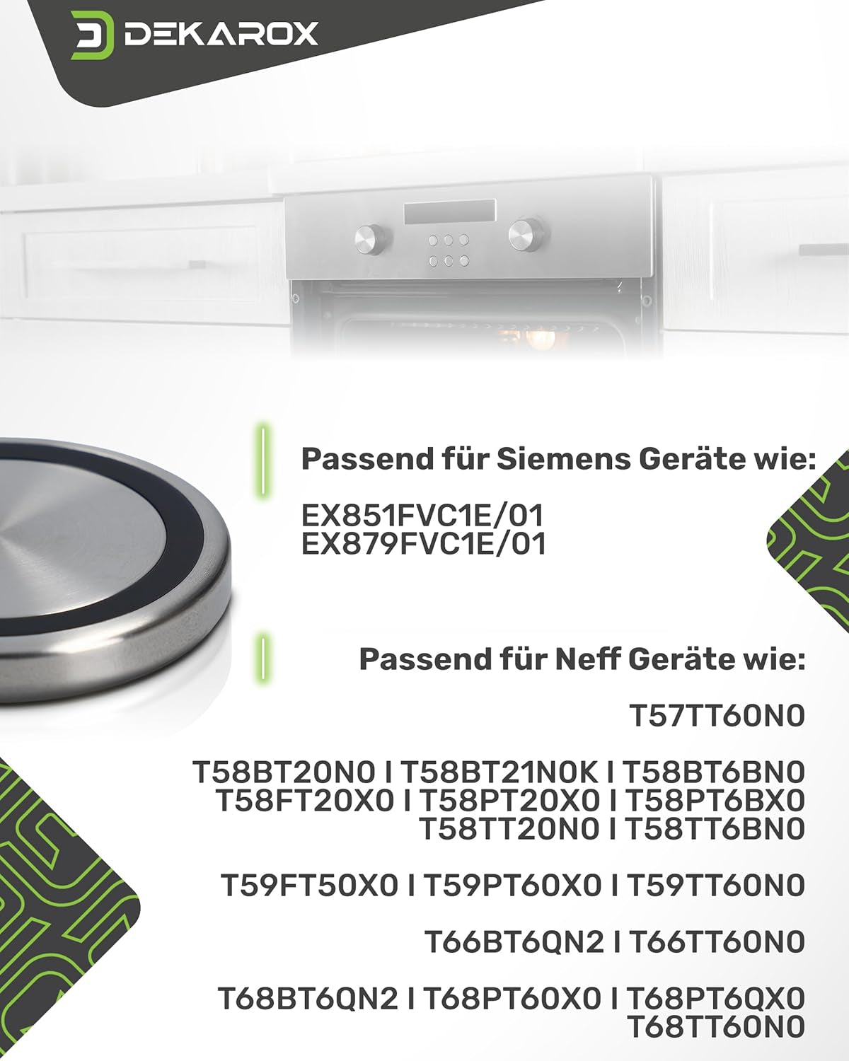 DEKAROX Bouton Rotatif Twistpad Magnétique 50 Mm De Diamètre Pour Neff 10004928 Pour Plaque De Cuisson À Induction, Four