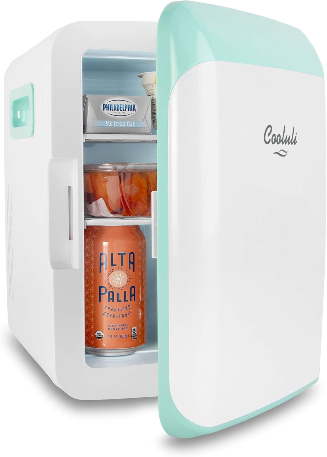 Cooluli Mini Réfrigérateur 10 L Pour Chambre À Coucher, Voiture, Bureau Et Dortoir Universitaire – Glacière Et Réchauffeur Portable 12 V Pour Nourriture, Boissons, Soins De La Peau, Beauté, Maquillage