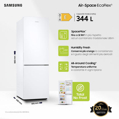 Réfrigérateur Congélateur -  - RB33B610EWW - 344L - 185Cm - E - No Frost - Poignées Int Côté - Blanc