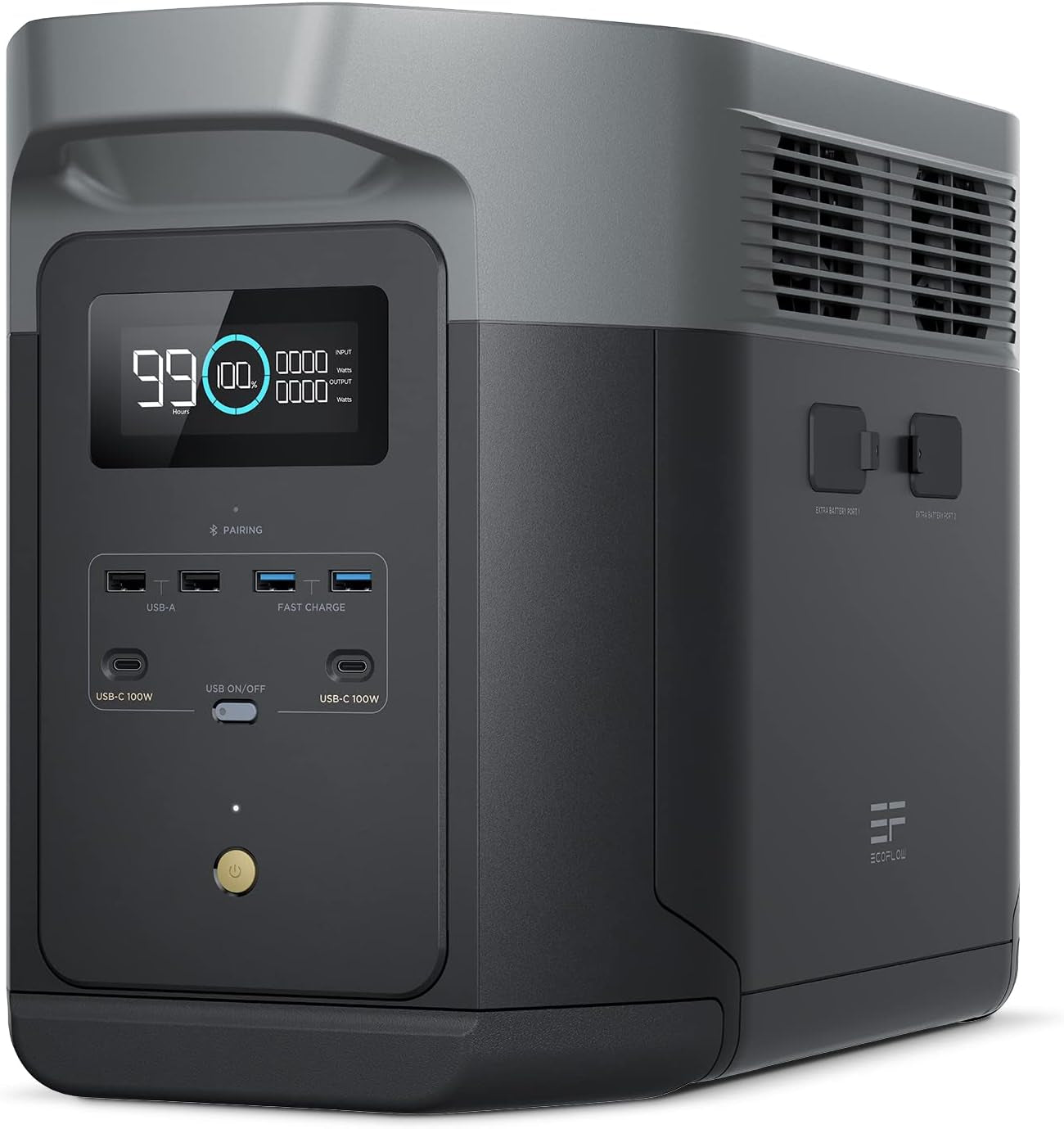 Station Électrique Portable Ecoflow DELTA 2 Max 2048Wh, Recharge Rapide | Batterie LFP 3000 Cycles, Puissance De Sortie 3100 W, Générateur Solaire Pour La Maison/Camping/Rv/Voyages