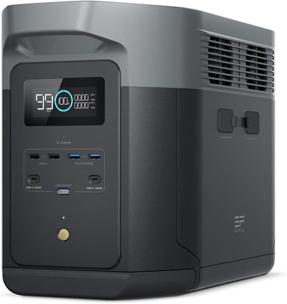Station Électrique Portable Ecoflow DELTA 2 Max 2048Wh, Recharge Rapide | Batterie LFP 3000 Cycles, Puissance De Sortie 3100 W, Générateur Solaire Pour La Maison/Camping/Rv/Voyages