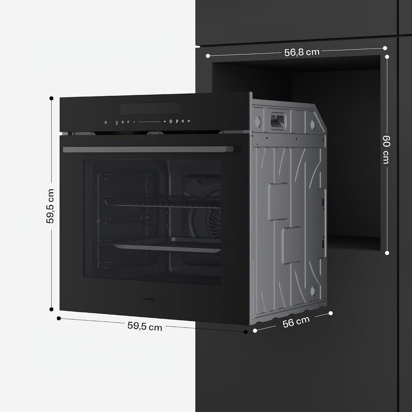 Klarstein Velaire Four Encastrable 60 Cm - 74L, 13 Modes, Classe A+, Commandes Tactiles, Nettoyage Facile, Four Électrique Encastrable, Minuterie, Noir