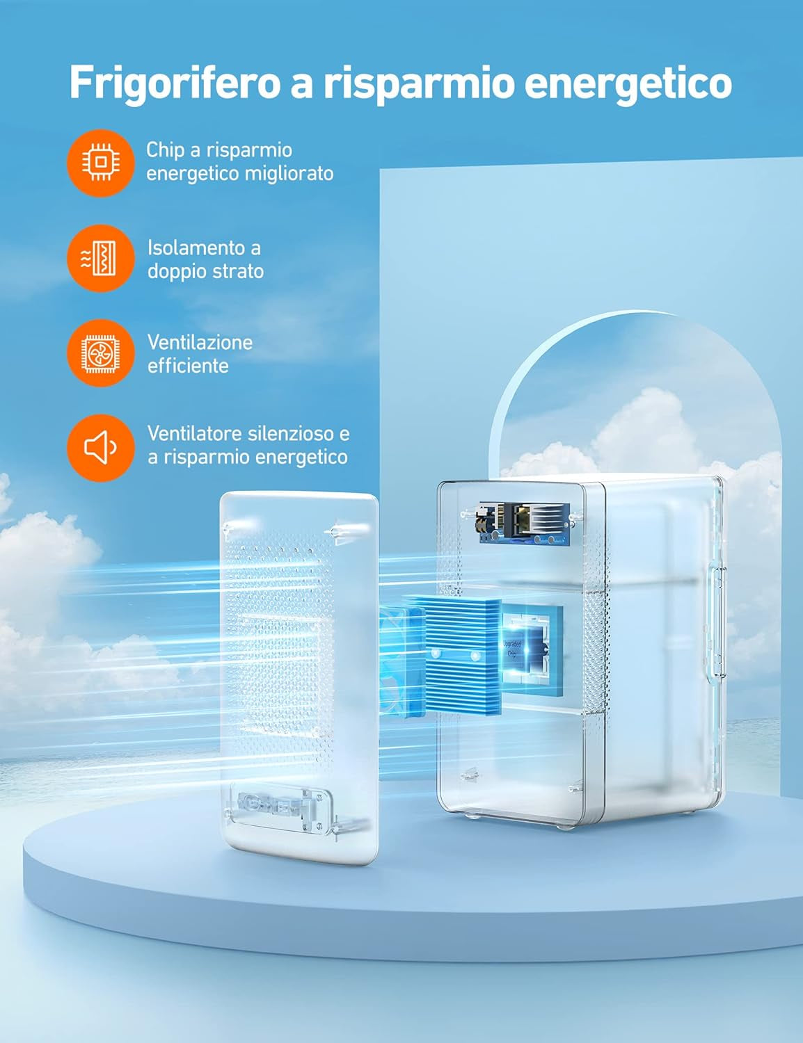 Mini Frigo De Chambre 2.0 6L, Mini Frigo 8 Canettes 330Ml, Mini Réfrigérateur Voiture Portable 12V/220V, Petit Frigo Cosmetique, Skincare, Fonction Chaud/Froid, Cadeau Femme Homme (Blanc)