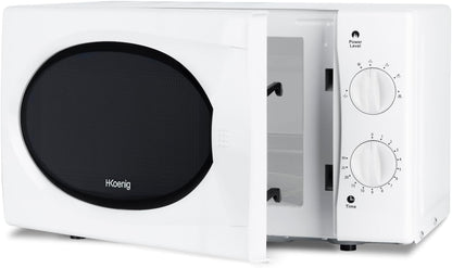 Micro-Ondes Compact 20L VIO6 Blanc, Puissant 700W, Plateau Tournant 24,5Cm, Multifonction 5 Niveaux De Chauffe Et Fonction Décongélation, Minuterie Jusqu'À 30Min, Rapide, Plan De Travail