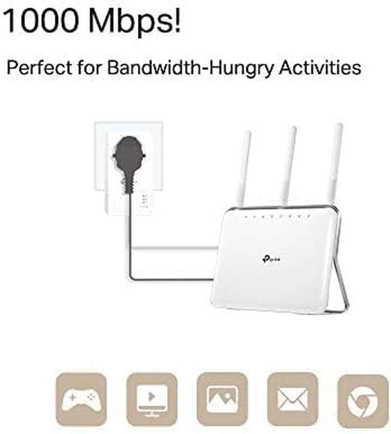 Prise CPL 1000 Mbps, Prise Intégrée, Port Gigabit, TL-PA7017P KIT