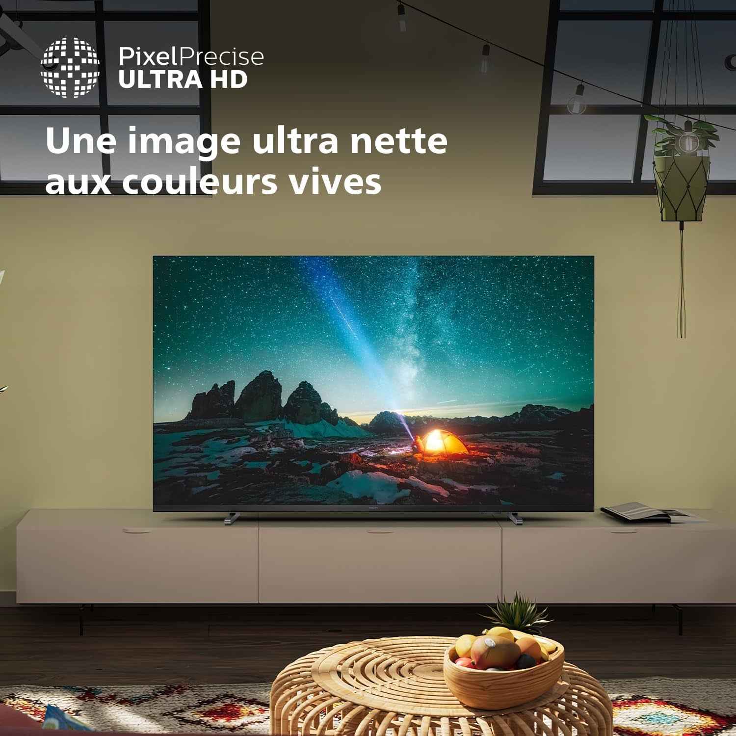 Philips 50PUS7609 Smart TV LED 4K - Écran 50 Pouces Avec Plate-Forme Pixel Precise Ultra HD Titan OS Et Son Dolby Atmos, Fonctionne Avec Alexa Et L’Assistant Vocal Google - Gris Anthracite