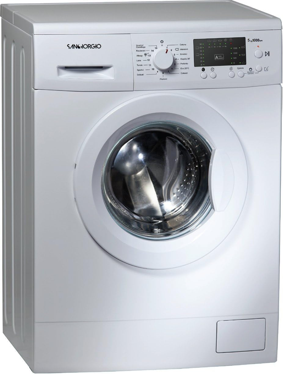 Sangiorgio F510L Autonome Charge Avant 5Kg 1000Tr/Min A++ Blanc Machine À Laver - Machines À Laver (Autonome, Charge Avant, Blanc, Boutons, Rotatif, Gauche, Blanc)