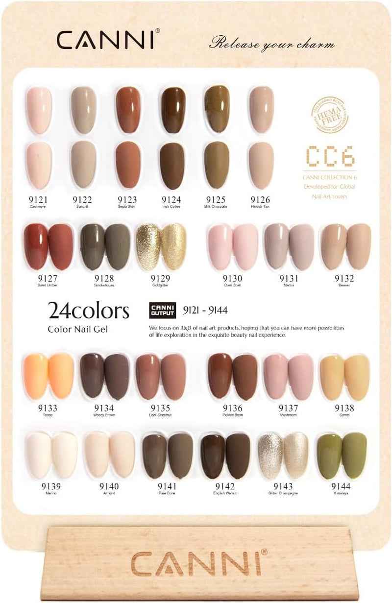 Lot Vernis Semi Permanent 24 Couleurs Gel Nail Polish CC6 | Avec Base Et Top Coat Vernis À Ongles/Matt/Primer Ongle Gel Uv Et Déshydrateur Pour/Renforcer La Carte Gel/Couleur