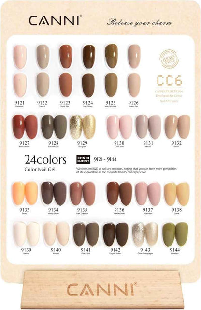 Lot Vernis Semi Permanent 24 Couleurs Gel Nail Polish CC6 | Avec Base Et Top Coat Vernis À Ongles/Matt/Primer Ongle Gel Uv Et Déshydrateur Pour/Renforcer La Carte Gel/Couleur