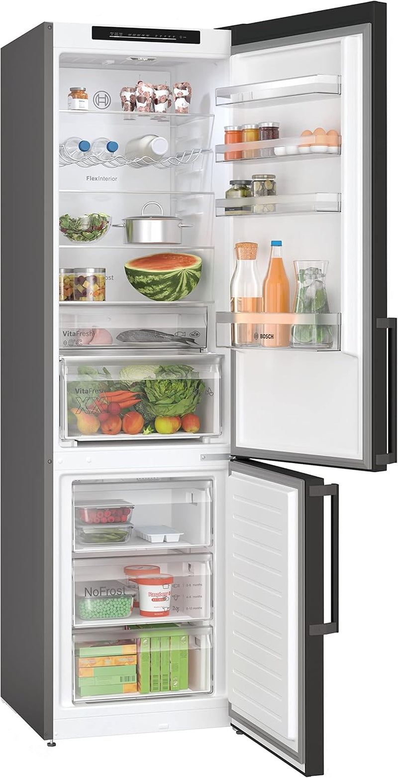 KGN39VXCT Série 4 Réfrigérateurs-Congélateurs 203 X 60 Cm 260 L + Congélateur 103 L Nofrost Ne Se Dégivre plus Longtemps, Vitafresh Éclairage LED Uniforme