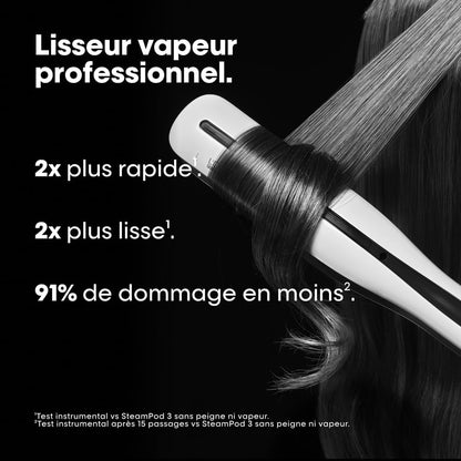 STEAMPOD 3 - Lisseur Vapeur 2-En-1 - Idée Cadeau - Lissage & Wavy - 91% De Dommages En Moins - Coiﬀage Rapide - Technologie Vapeur Brevetée - Tous Types De Cheveux - L'Oréal Professionnel