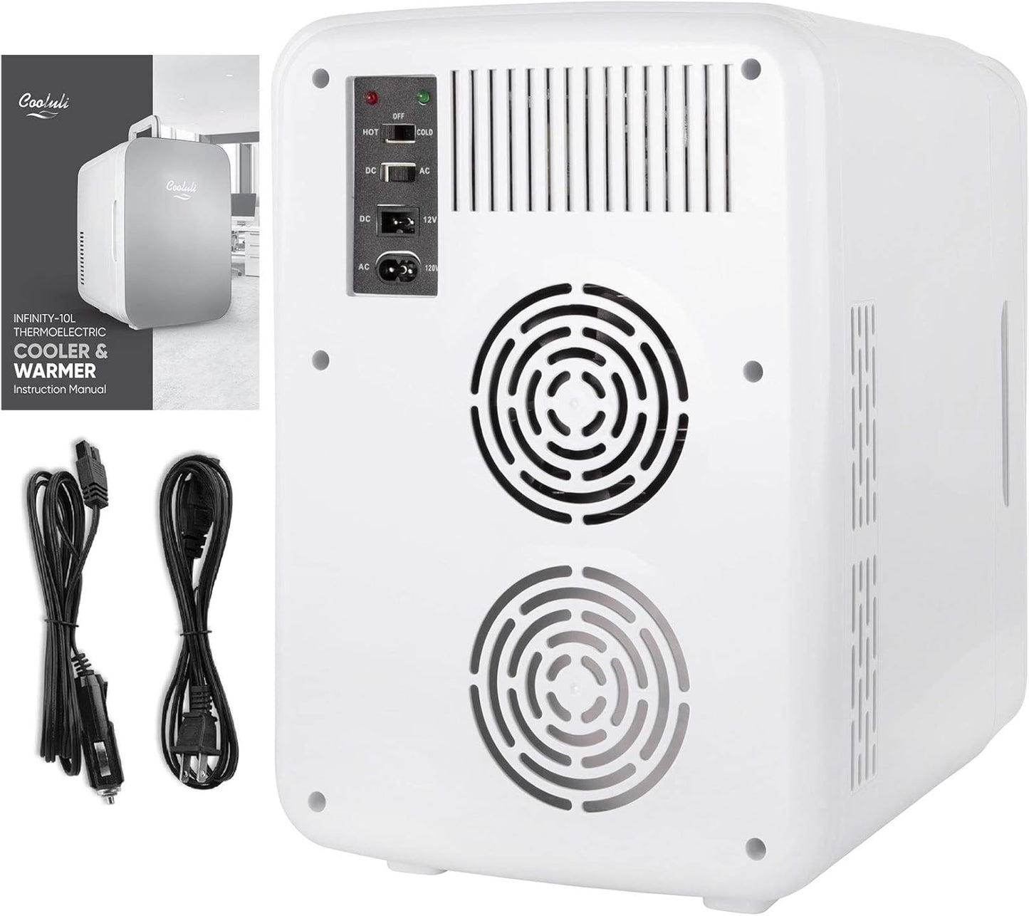 Cooluli Mini Réfrigérateur 10 L Pour Chambre À Coucher, Voiture, Bureau Et Dortoir Universitaire – Refroidisseur Portable Et Réchauffeur 12 V Pour Nourriture, Boissons, Soins De La Peau, Beauté Et