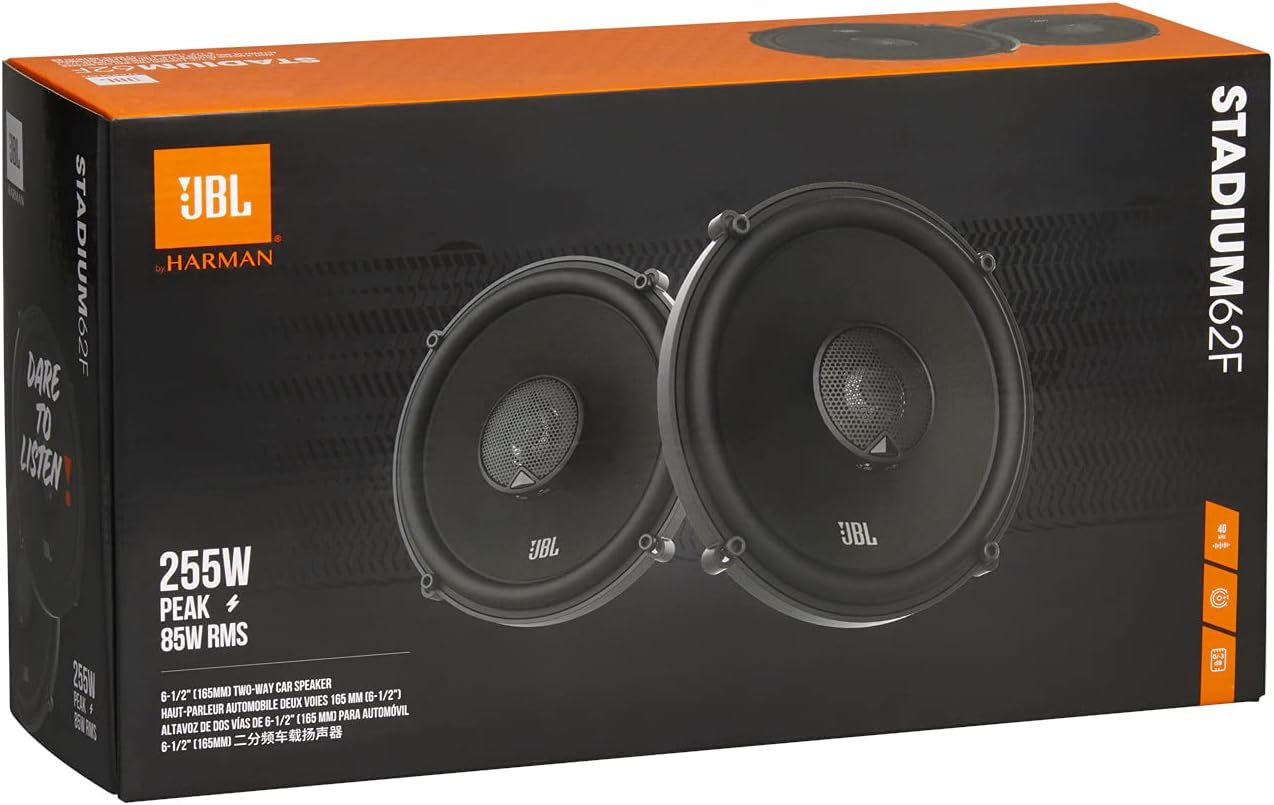 Stadium 62F 6.5 in / 16.5 Cm Haut-Parleur Coaxial 2 Voies Voiture | 85 W RMS / 255 W Max, 93 Db, 3 Ohm, 45 Hz-40 Khz Hi-Res - Woofer Fibre De Verre plus One - Tweeter Dôme Textile Edge-Driven