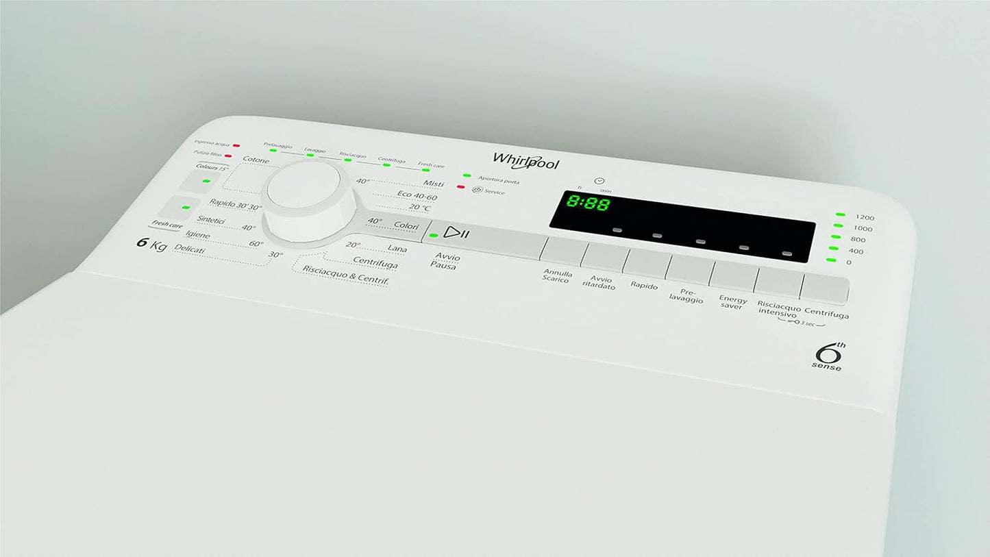 Whirlpool TDLR 6240S IT Machine À Laver Charge Par Dessus 6 1200 Tr/Min C Blanc
