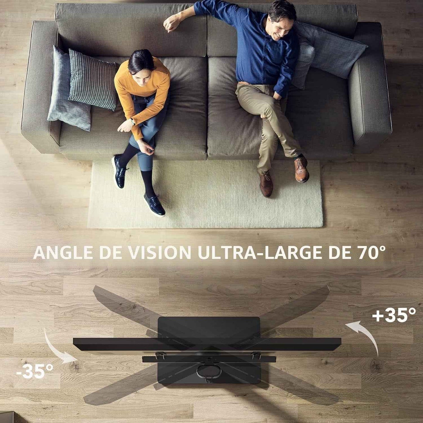 Support TV Au Sol Pour Téléviseurs 32-65 Pouces Jusqu'À 35 Kg Avec Inclinaison, Support TV Sur Pied Avec Pivotement À 70 Degrés, Max VESA 400X400Mm