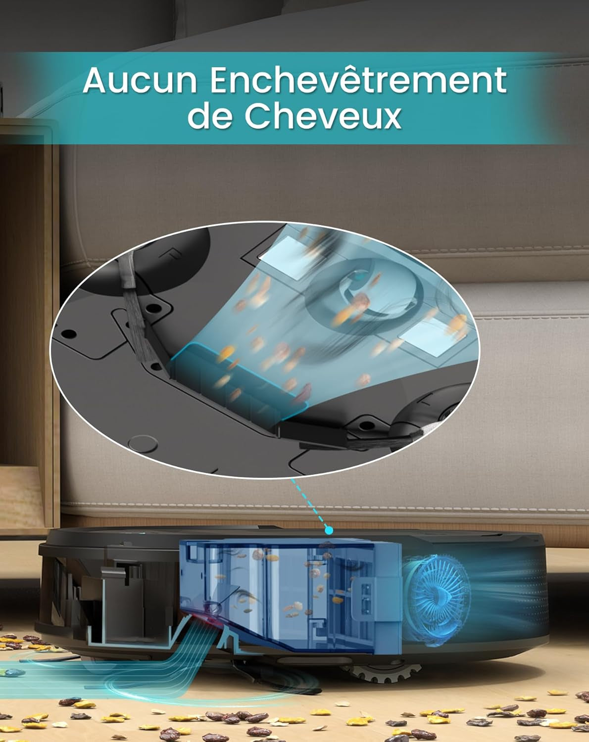 Aspirateur Robot, Robot Aspirateur Mince Silencieux Connecté Avec Wifi/Bluetooth/Alexa/App, 6 Modes De Nettoyage, Auto-Charge, 120Min D'Autonomie, Idéal Pour Poils D'Animaux Sols Durs, M210P