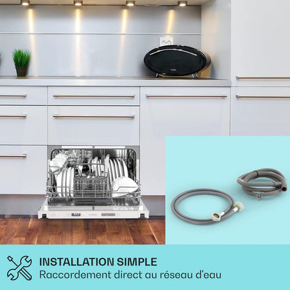 Mini Lave Vaisselle Encastrable De 6 Couvert, Lave-Vaisselles Silencieux, 6 Programmes De Lavage, Petit Lave-Vaisselle De Table, Lave Vaisselle Portable, Facile À Installer Pour La Maison