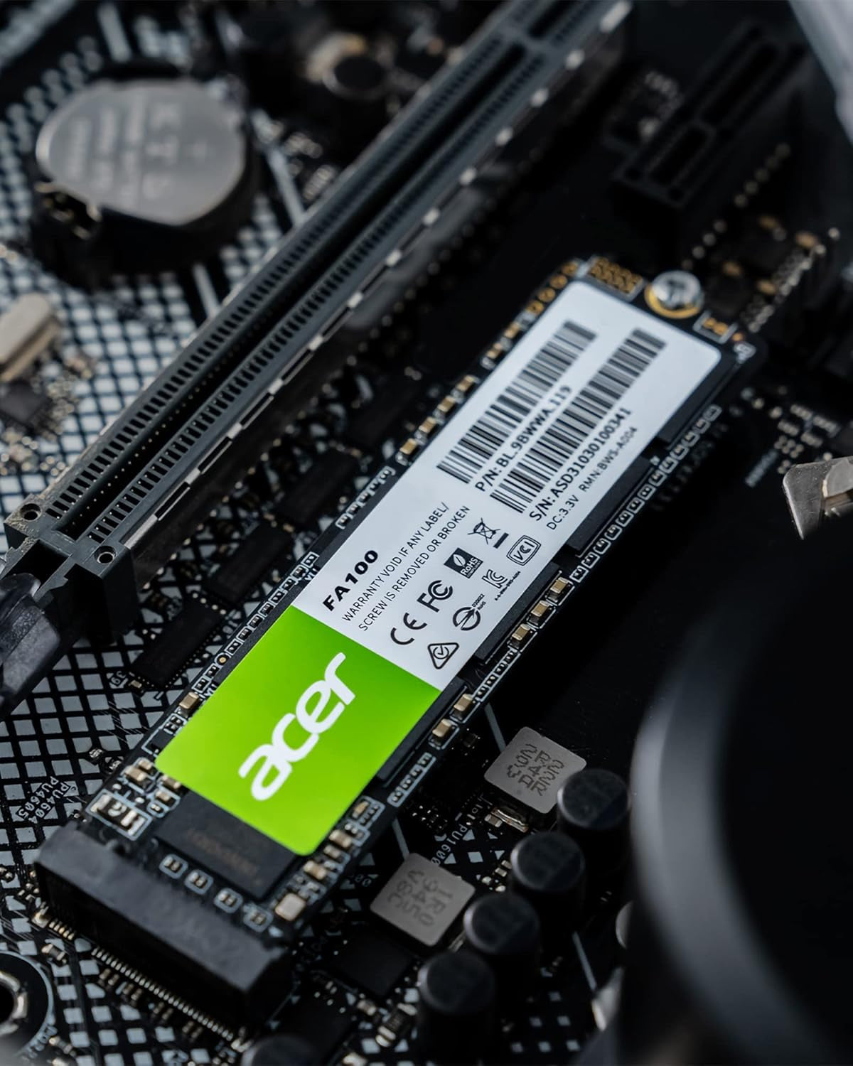 FA100 Pcie 3.0 Nvme SSD 512Go : Vitesse De Lecture Jusqu’À 3300 Mo/S, Disque Dur Interne Gen3X4 M.2 2280 Avec HMB Et SLC – Disque SSD De Jeu Pour Ordinateur Portable/De Bureau