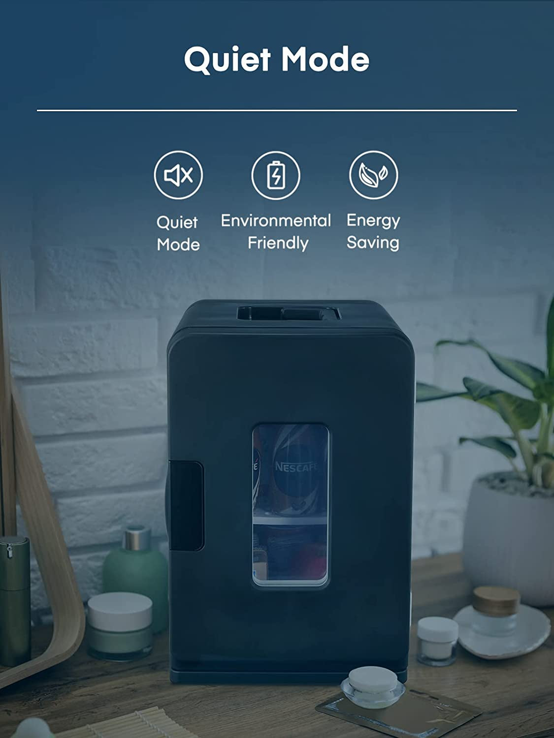 Mini Frigo De Chambre 15L/21 Canettes, Petit Frigo Portable 240V/12V, Mode Silencieux, Fonction Chaud/Froid, Frigo Cosmetique Noir