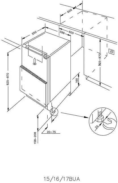 Réfrigérateur Encastrable -  - CMLS68EW - Classe E - 135 L - 39 Db - Blanc