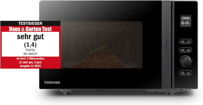 Micro-Ondes 20L MV-AM20T(BK), 800W, 12 Menu Automatique, 5 Niveaux De Puissance, Ampoule LED, Plateau Tournant Amovible, Dégivrage Facile, Noir