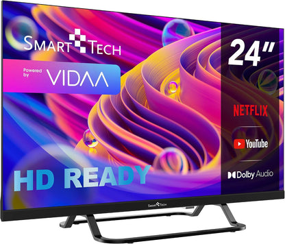 TV LED HD 24' (60 Cm) 24HV02V Smart TV VIDAA - Molotov, Netflix, Prime Video, Disney+, Youtube, Plex - 3Xhdmi - 2Xusb - Mode Hotel (24")