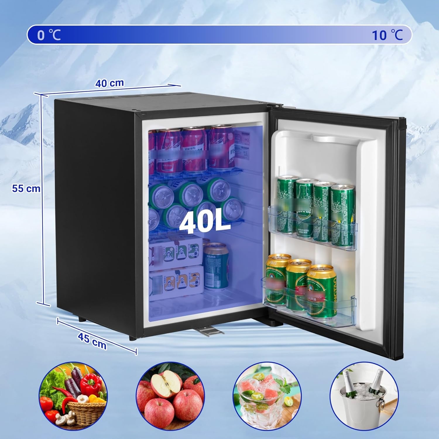 Frigo 12V, Frigo Camping 12V 220V 40L, Frigo Caravane, Frigo 12V Camping Car, Mini Frigo De Chambre, Réfrigérateur Camping Car Noir Pour Voiture Caravane Van Fourgon Bureau Gîte