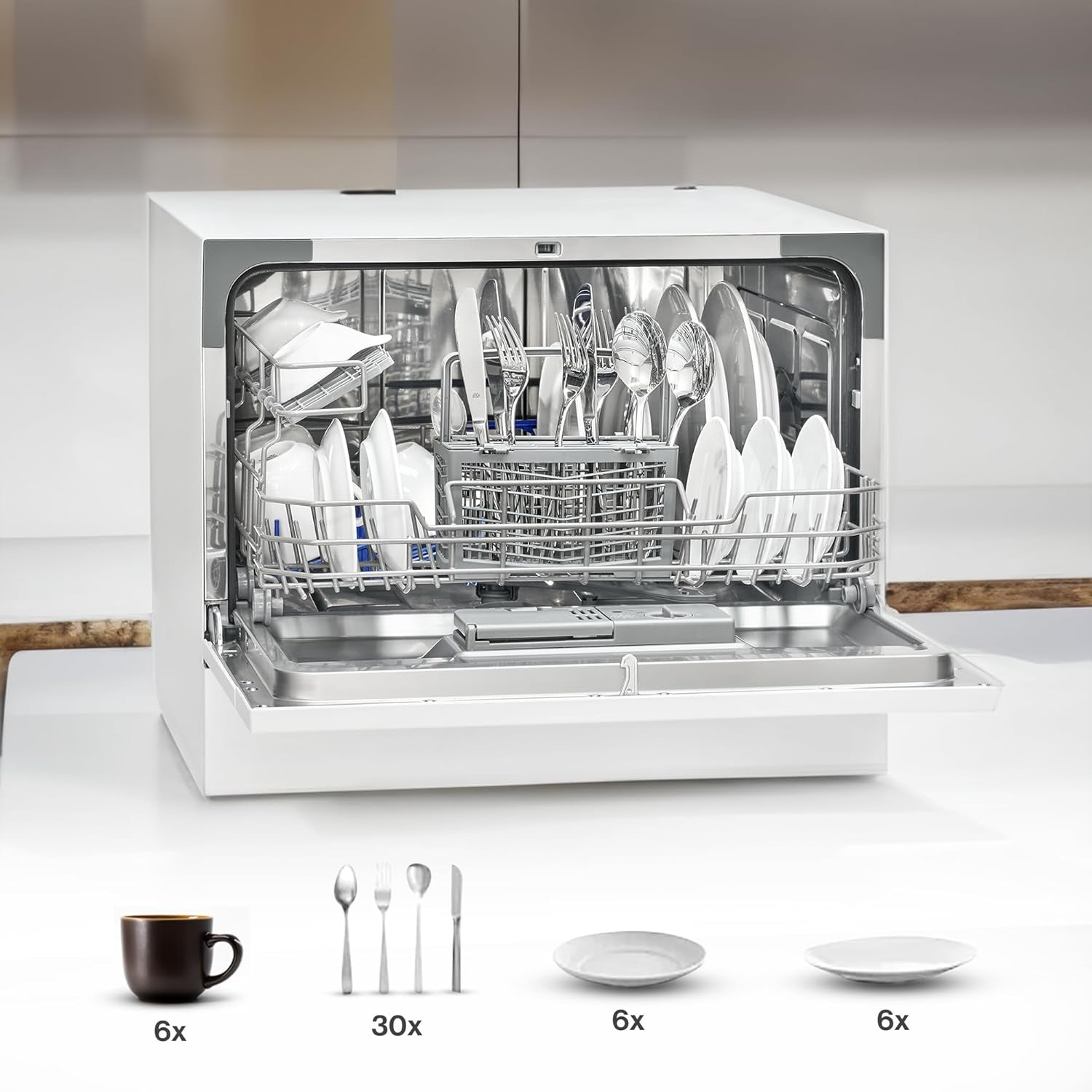 Bomann® Lave-Vaisselle Pour Petites Cuisines | Lave-Vaisselle Avec Raccordement À L'Eau & 5 Programmes | Lave-Vaisselle De Table Avec Départ Différé | Mini Lave-Vaisselle Pour 6 Couverts | TSG 7404