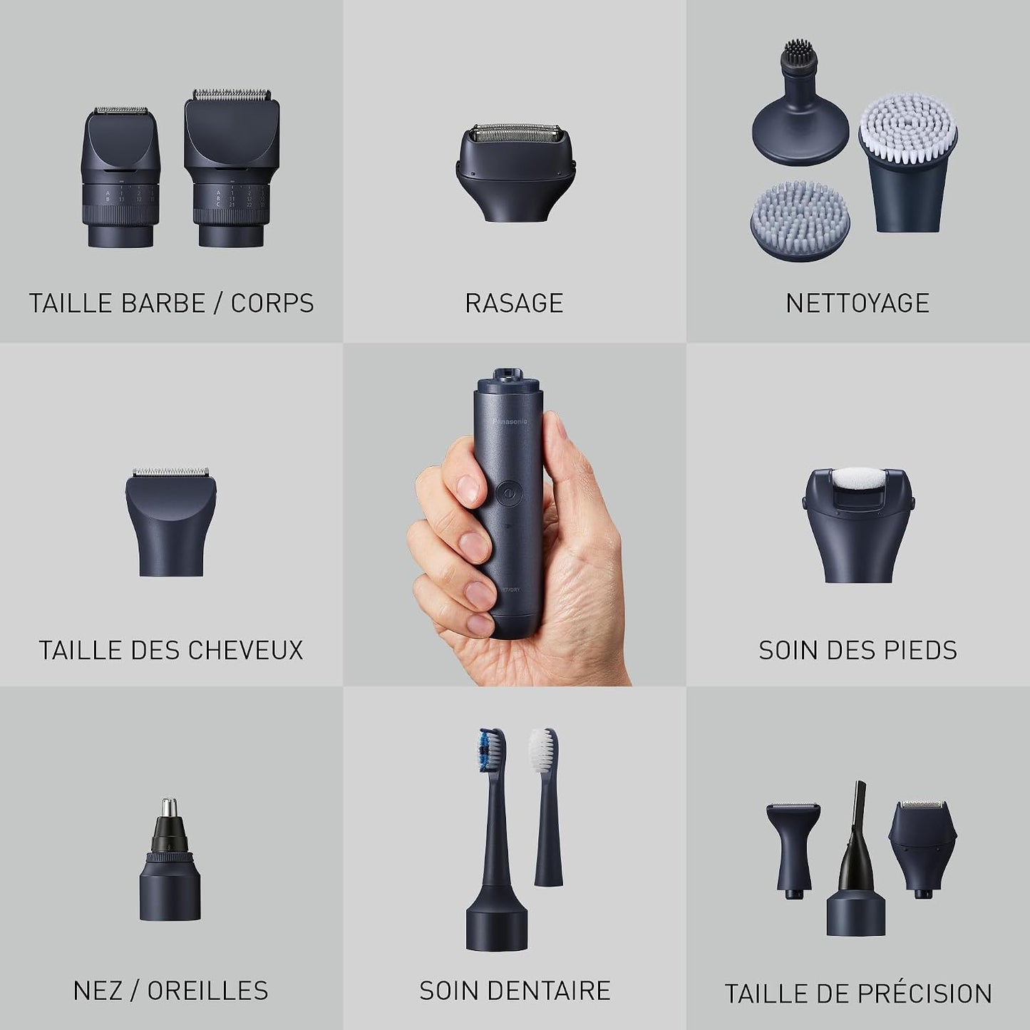 MULTISHAPE Système Modulaire De Soins Corps, Cheveux Et Visage - ER-CBL1 : Unité Principale Étanche Avec Batterie Rechargeable Li-Ion