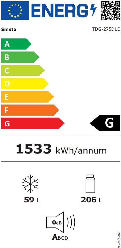 Frigo Gaz Avec Congélateur, 265L, Réfrigérateur Congélateur Gaz/220V, Frigo Congélateur Combiné, Frigo Camping Gaz Pour Camping-Car, Garage, Caravane, Mobile-Home, Blanc