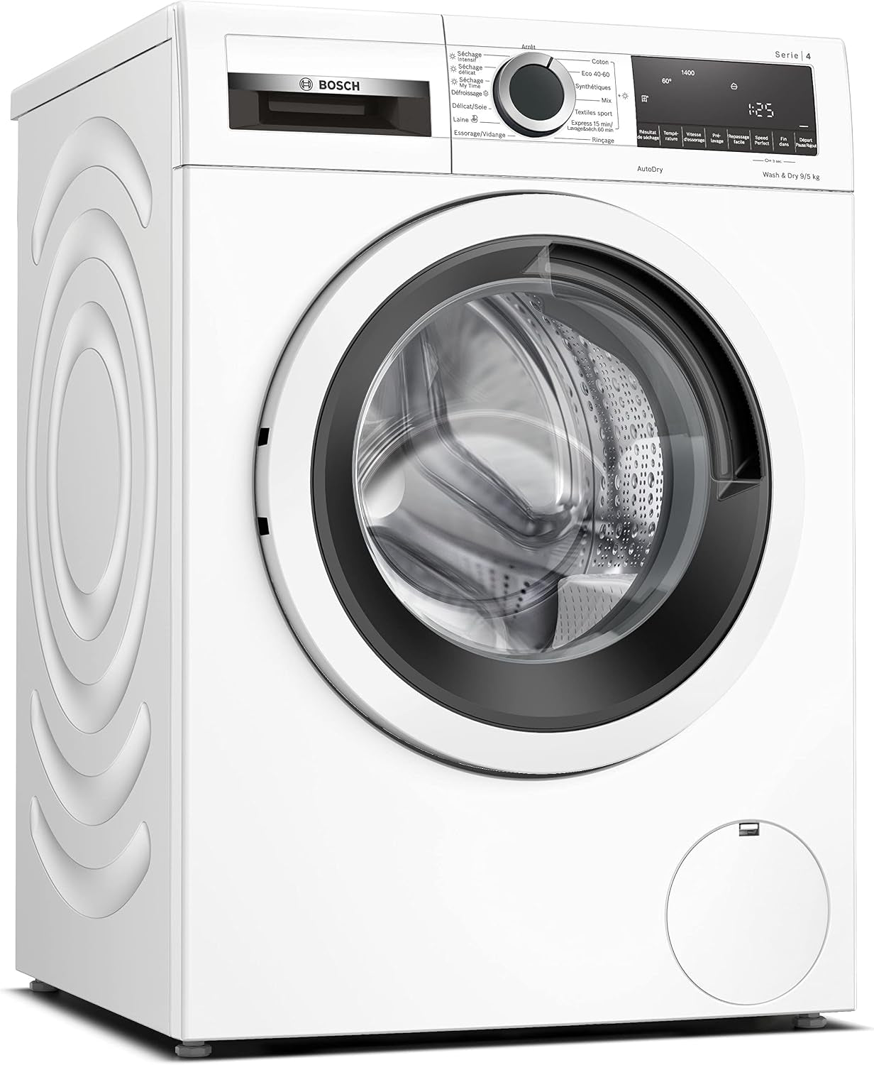 Bosch WNA144V0FR Série 4 - Lave-Linge Séchant, Pose-Libre | Blanc, 9/5 Kg, 1400 Trs/Min, Défroissage Iron Assist, Lavage Et Séchage 60 Minutes, Fonction Auto Dry