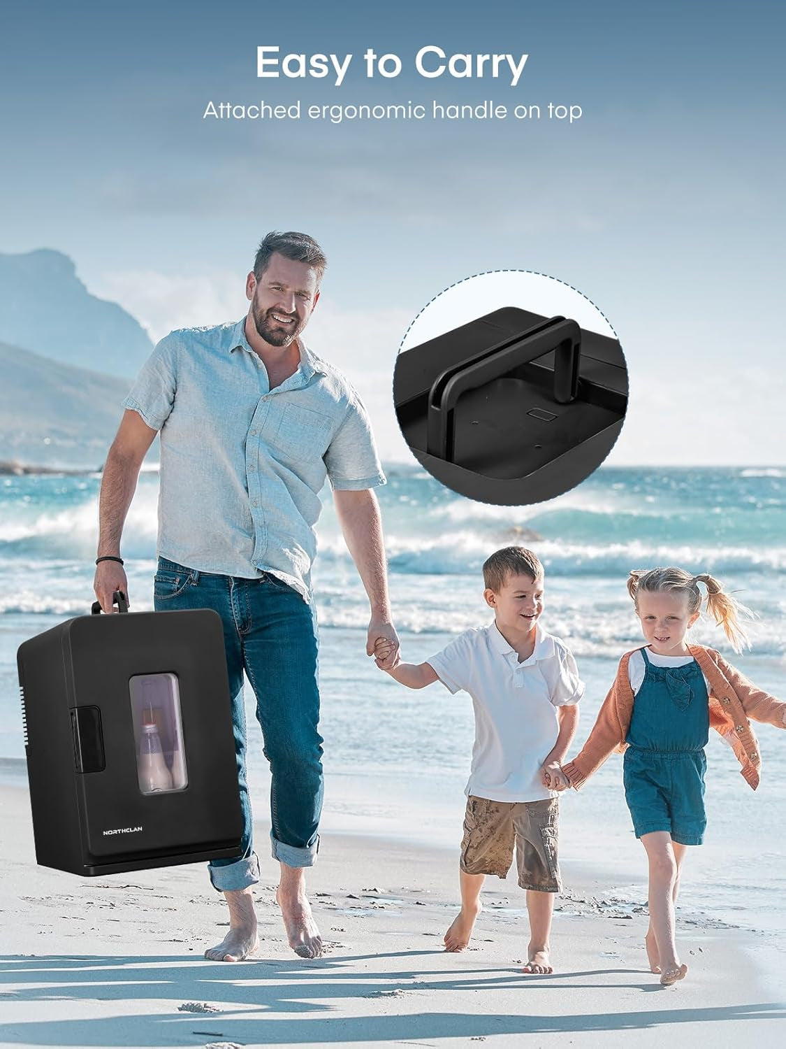 Mini Frigo De Chambre 15L/21 Canettes, Petit Frigo Portable 240V/12V, Mode Silencieux, Fonction Chaud/Froid, Cosmetique Noir