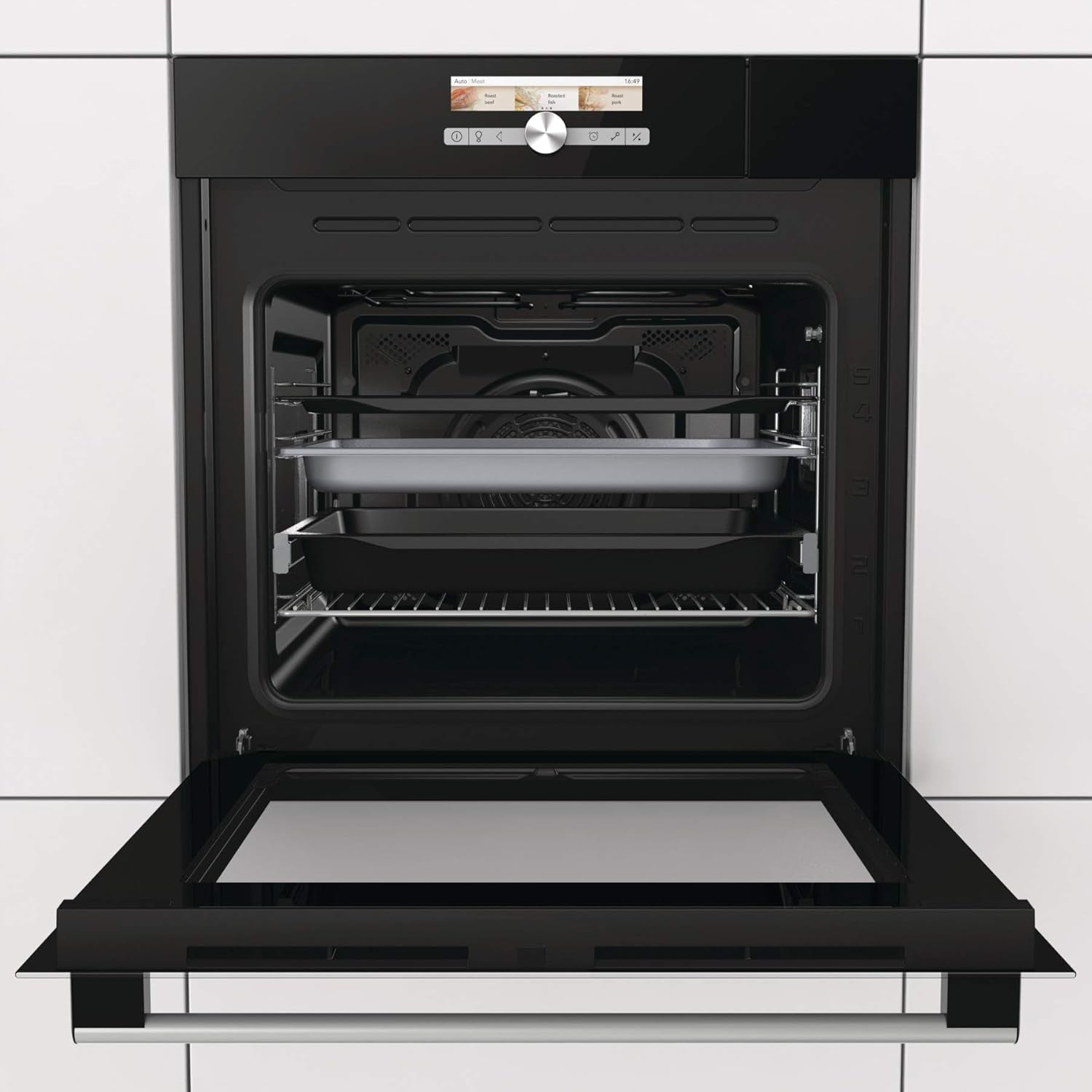 Hisense BS5545AG Four À Vapeur 100% + Multifonction Classe a +, Grande Capacité 73 L, Sonde Thermique, Réservoir D'Eau 1,3 L, Guide Télescopique Inclus, Fermeture Douce, Porte Blindée Ultra Froide