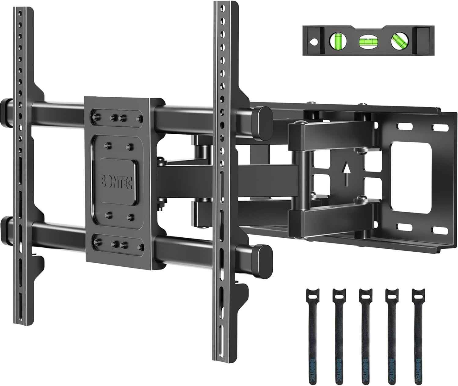 Support Mural TV À Double Bras, 32-84 Pouces, Charge 60 Kg | VESA Max 600X400Mm, Inclinaison Et Pivotement Réglables, Pour LCD LED Téléviseurs Plats Ou Incurvés