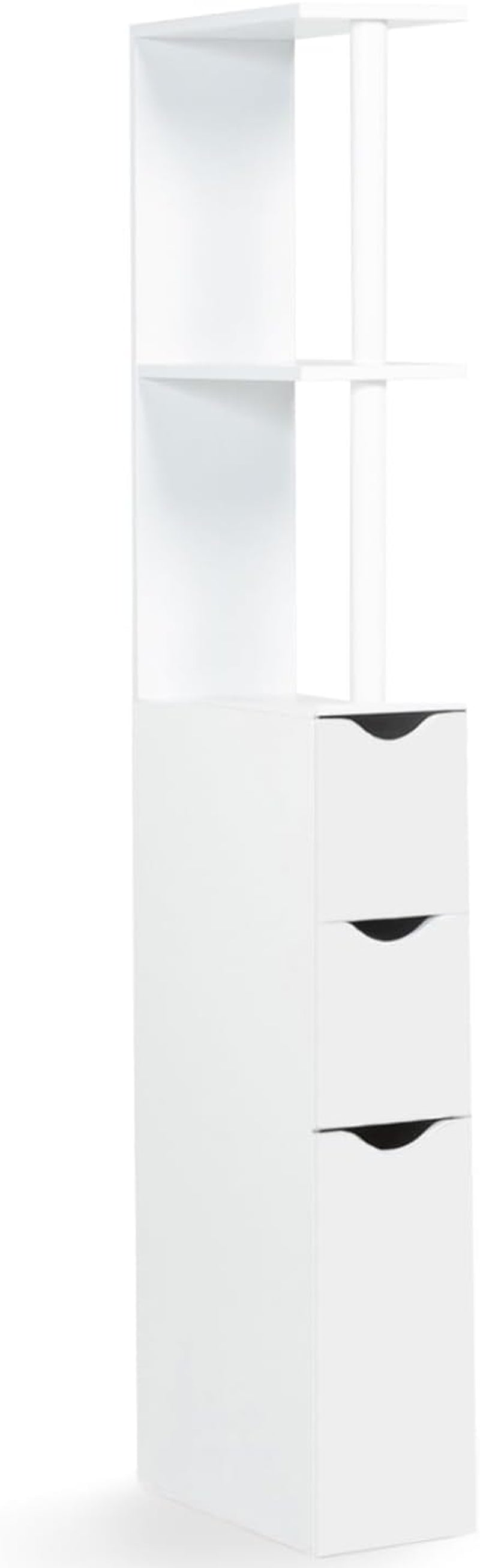 - Meuble WC Étagère Bois 3 Portes Blanc Gain De Place Pour Toilettes