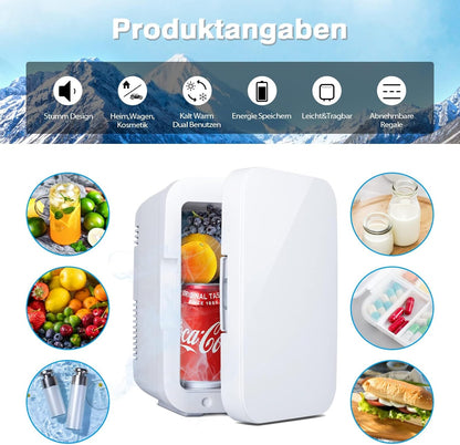 YOURLITE Mini Frigo De Chambre 2 En 1 4 Litres, Refroidissement Et Chauffage, Mini Réfrigérateur Portable AC/DC Convient Pour Conserver Les Aliments, Adapté Pour Chambre À Coucher, Bureau