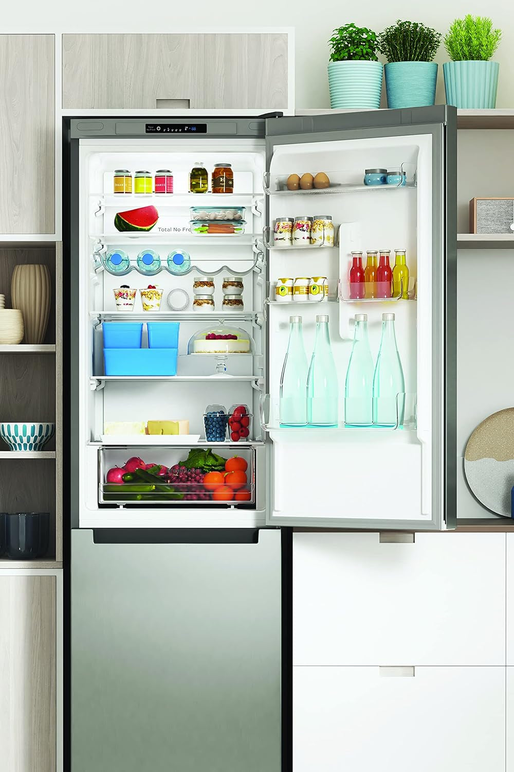Indesit INFC9TI22X Réfrigérateur Combiné - Total Nofrost, Pose Libre, 367L