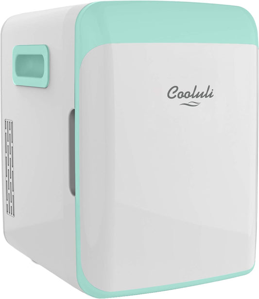 Cooluli Mini Réfrigérateur 10 L Pour Chambre À Coucher, Voiture, Bureau Et Dortoir Universitaire – Glacière Et Réchauffeur Portable 12 V Pour Nourriture, Boissons, Soins De La Peau, Beauté, Maquillage