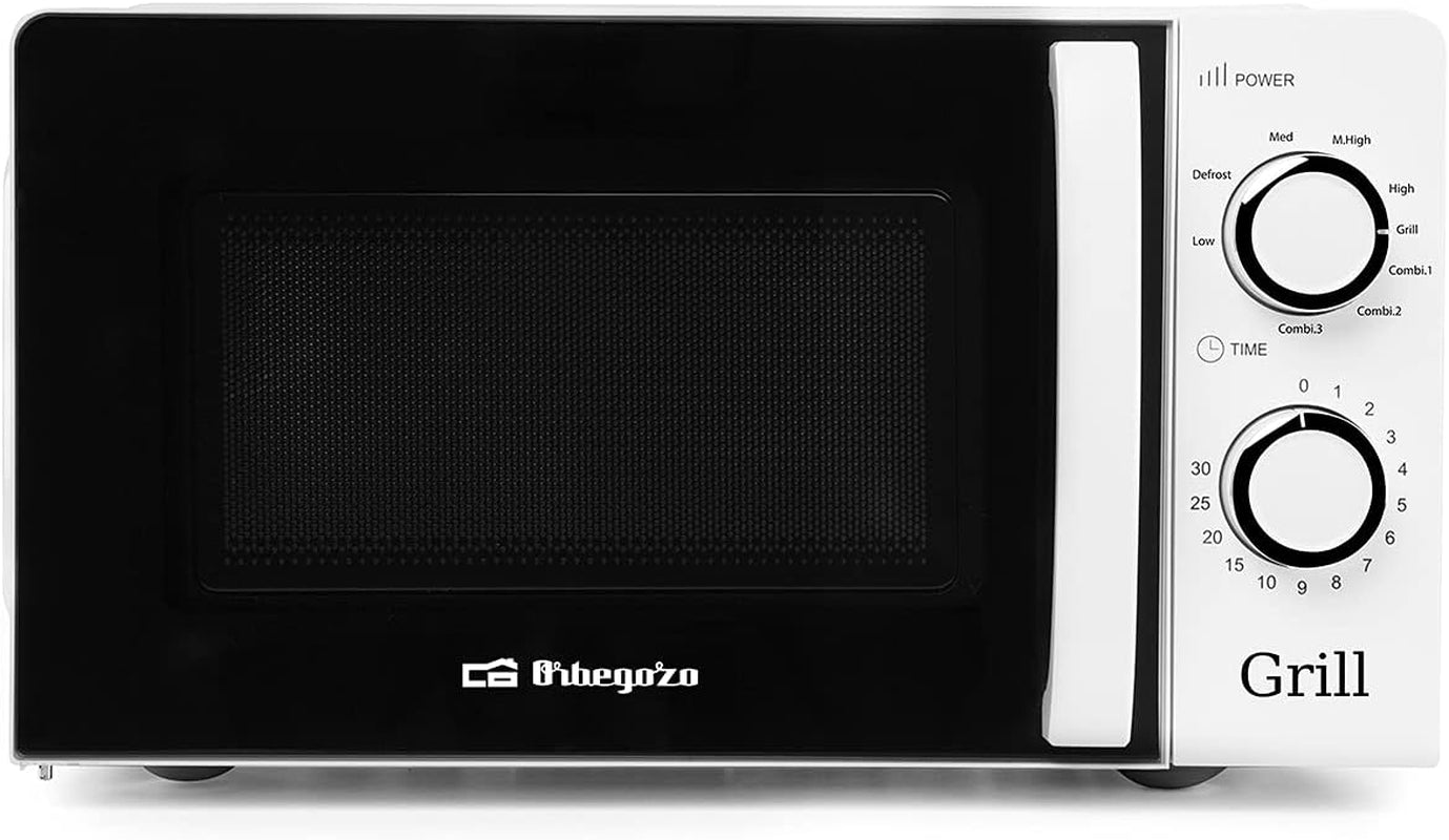 Mig 2130 Four À Micro-Ondes Avec Grill, 20 L De Capacité, 5 Niveaux De Fonctionnement Et 3 Fonctions Combinées, Minuterie Jusqu’À 30 Min, 700-900 W, Blanc