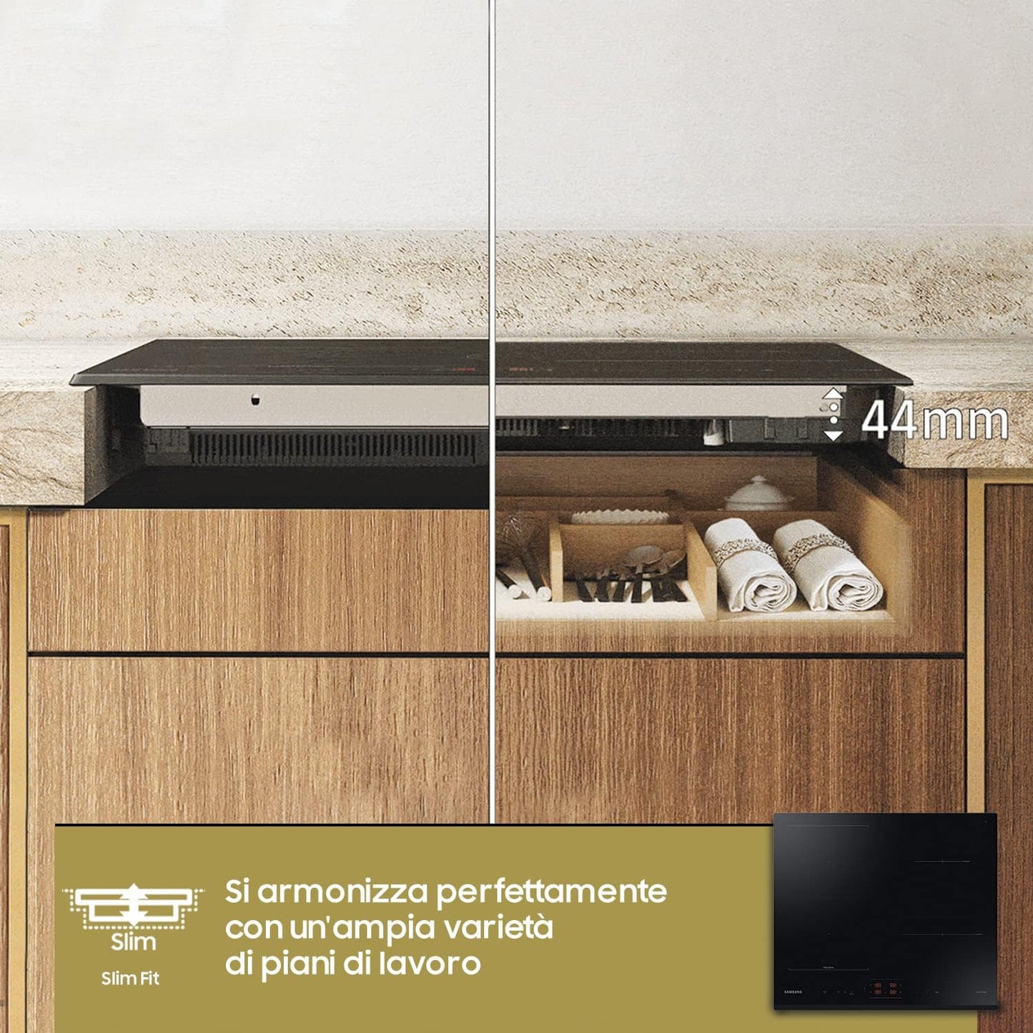 SAMSUNG Induction Hob NZ64B5045GK 1 Zone Modular Boosters, Timers